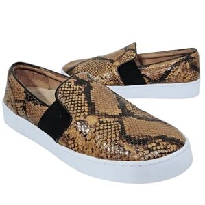 Vionic Demetra Boa Snake Print Slip-On Sneakers Espresso Size 7.5